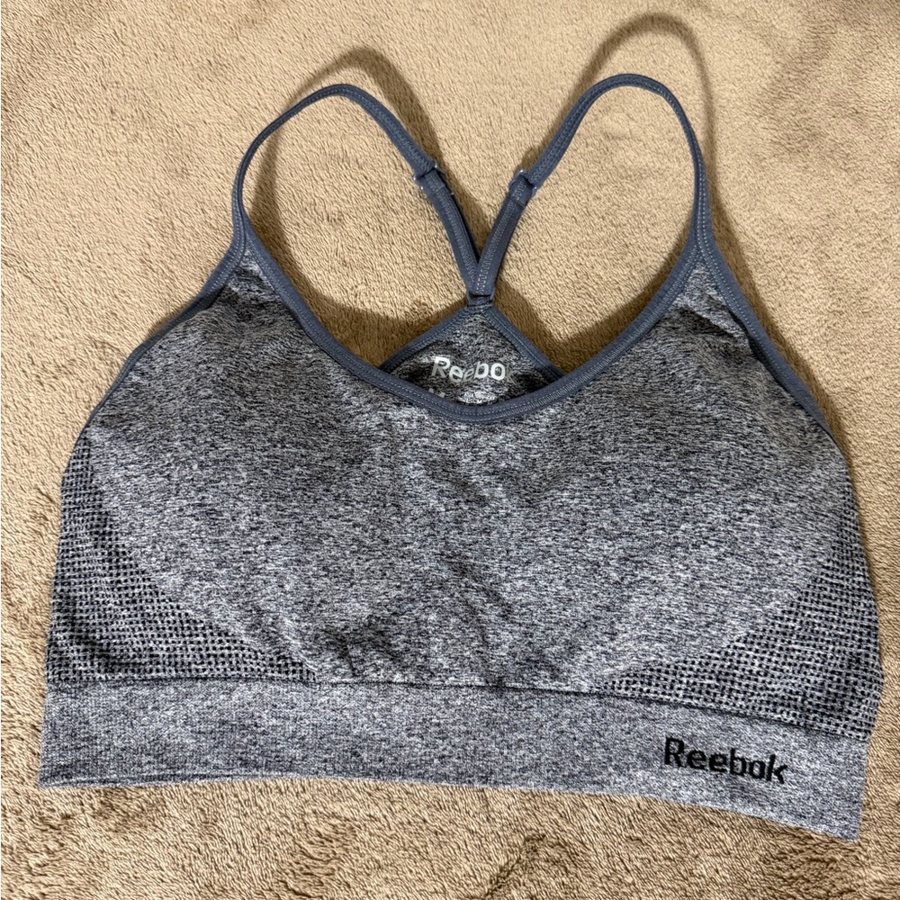 Reebok Gray Seamless Light Support Sports Bra